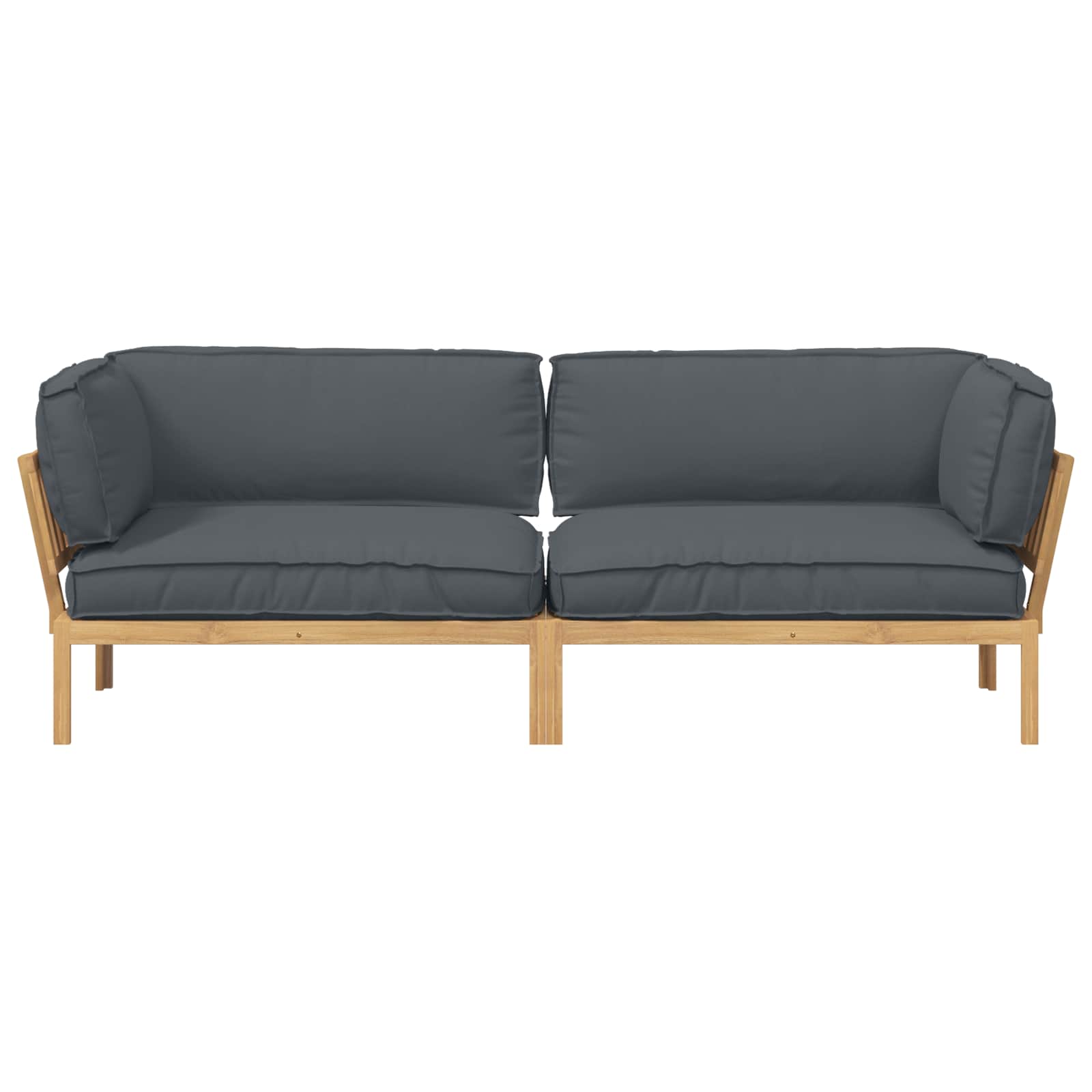 Sofa Sæt med pude Ensfarvet 2 pcs Antracit Massivt Akacietræ