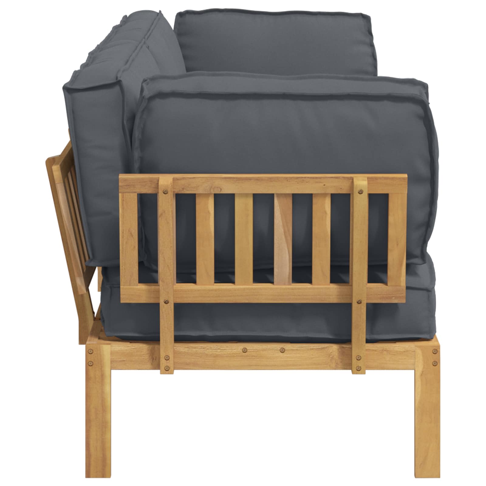 Sofa Sæt med pude Ensfarvet 2 pcs Antracit Massivt Akacietræ