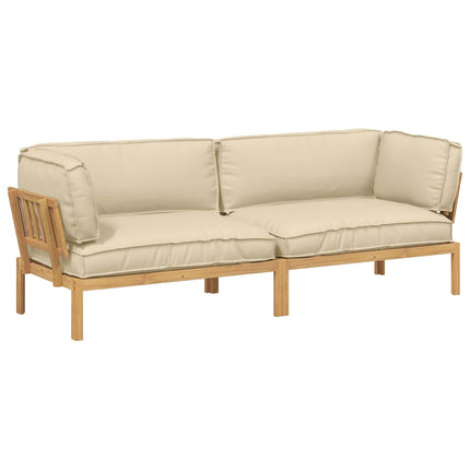 Sofa Sæt med pude Ensfarvet 2 pcs Beige Massivt Akacietræ