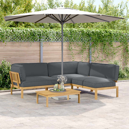 Sofa Sæt med pude Ensfarvet 4 pcs Antracit Massivt Akacietræ