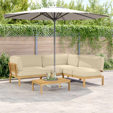 Sofa Sæt med pude Ensfarvet 4 pcs Beige Massivt Akacietræ