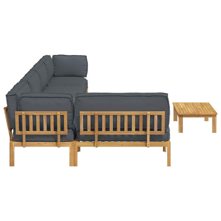 Sofa Sæt med pude Ensfarvet 6 pcs Antracit Massivt Akacietræ