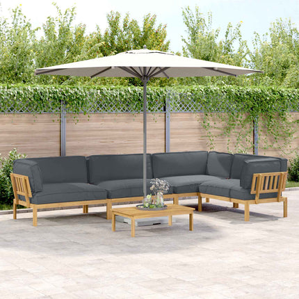 Sofa Sæt med pude Ensfarvet 5 pcs Antracit Massivt Akacietræ
