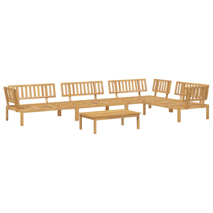 Sofa Sæt med pude 5 pcs Beige og Lys Brun Massivt Akacietræ