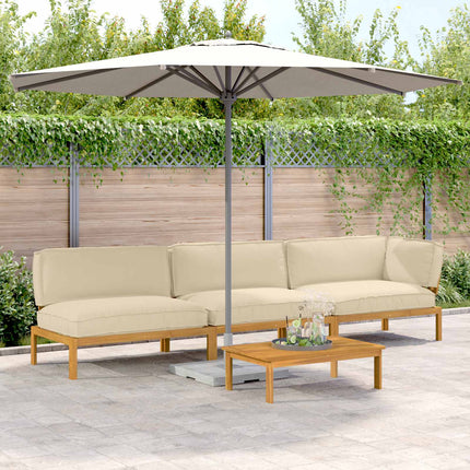Sofa Sæt med pude Ensfarvet 4 pcs Beige Massivt Akacietræ
