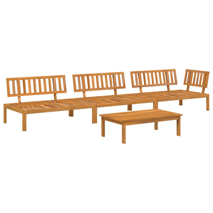 Sofa Sæt med pude Ensfarvet 4 pcs Beige Massivt Akacietræ