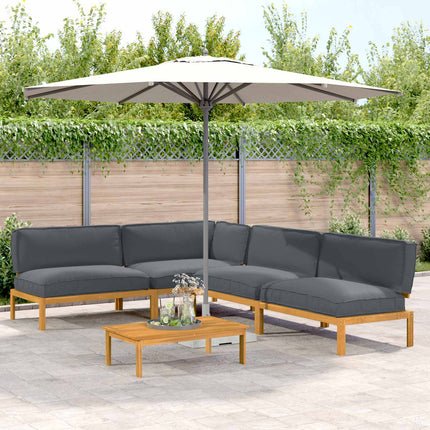 Sofa Sæt med pude Ensfarvet 5 pcs Antracit Massivt Akacietræ