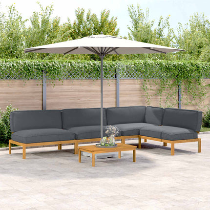 Sofa Sæt med pude Ensfarvet 5 pcs Antracit Massivt Akacietræ