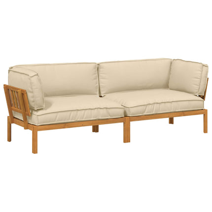 Sofa Sæt med pude Ensfarvet 2 pcs Beige Massivt Akacietræ