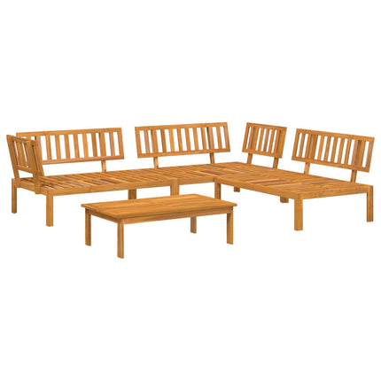 Sofa Sæt med pude Ensfarvet 4 pcs Beige Massivt Akacietræ
