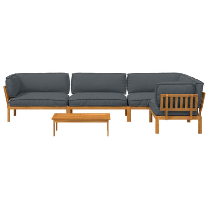 Sofa Sæt med pude Ensfarvet 5 pcs Antracit Massivt Akacietræ