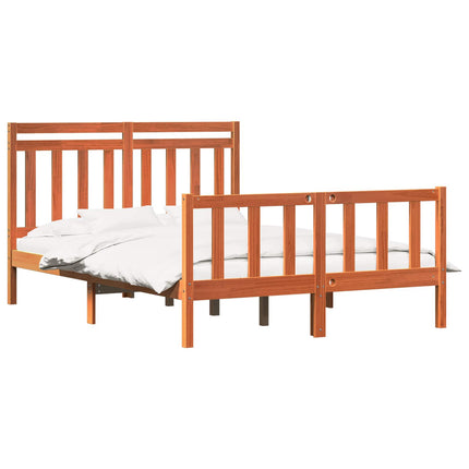 Sengestel Voks brun 205,5 x 155,5 x 100 cm Massiv fyrretræ