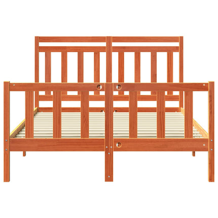Sengestel Voks brun 205,5 x 155,5 x 100 cm Massiv fyrretræ