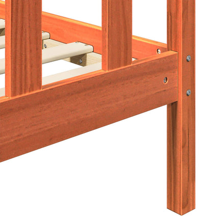 Sengestel med hovedgærde 2 pcs Voks brun 205,5 x 185,5 x 100 cm