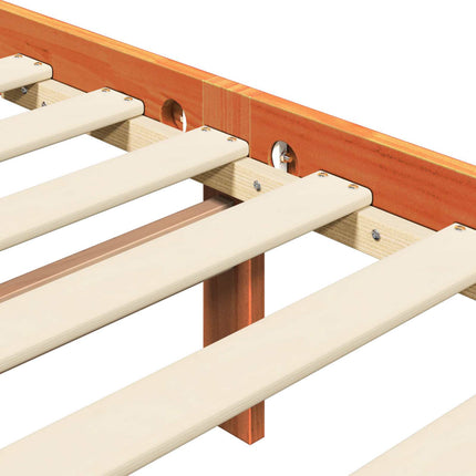 Sengestel med hovedgærde 2 pcs Voks brun 205,5 x 185,5 x 100 cm