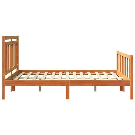 Sengestel Voks brun 205,5 x 165,5 x 100 cm Massiv fyrretræ