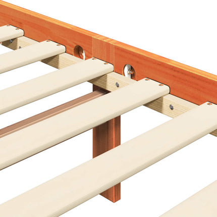 Sengestel med hovedgærde 2 pcs Voks brun 205,5 x 145,5 x 100 cm
