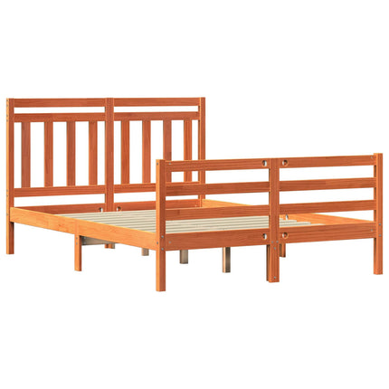 Sengestel med hovedgærde Voks brun 140 x 188 cm