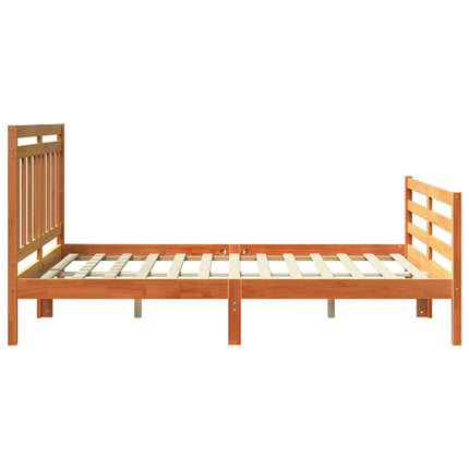 Sengestel med hovedgærde Voks brun 140 x 188 cm