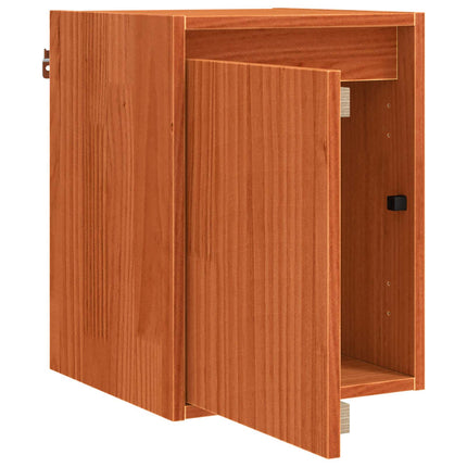 Vægskab med dør 2 pcs Voks brun 30 x 30 x 40 cm Massiv fyrretræ