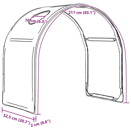 Seng Tunnel 2 pcs Hvid 211 x 52,5 x 2 cm Polyester