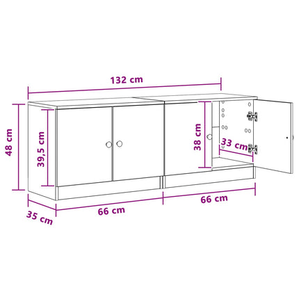 Opbevaringsskab til Køjeseng 2 stk. Sort eg 66 x 35 x 48 cm