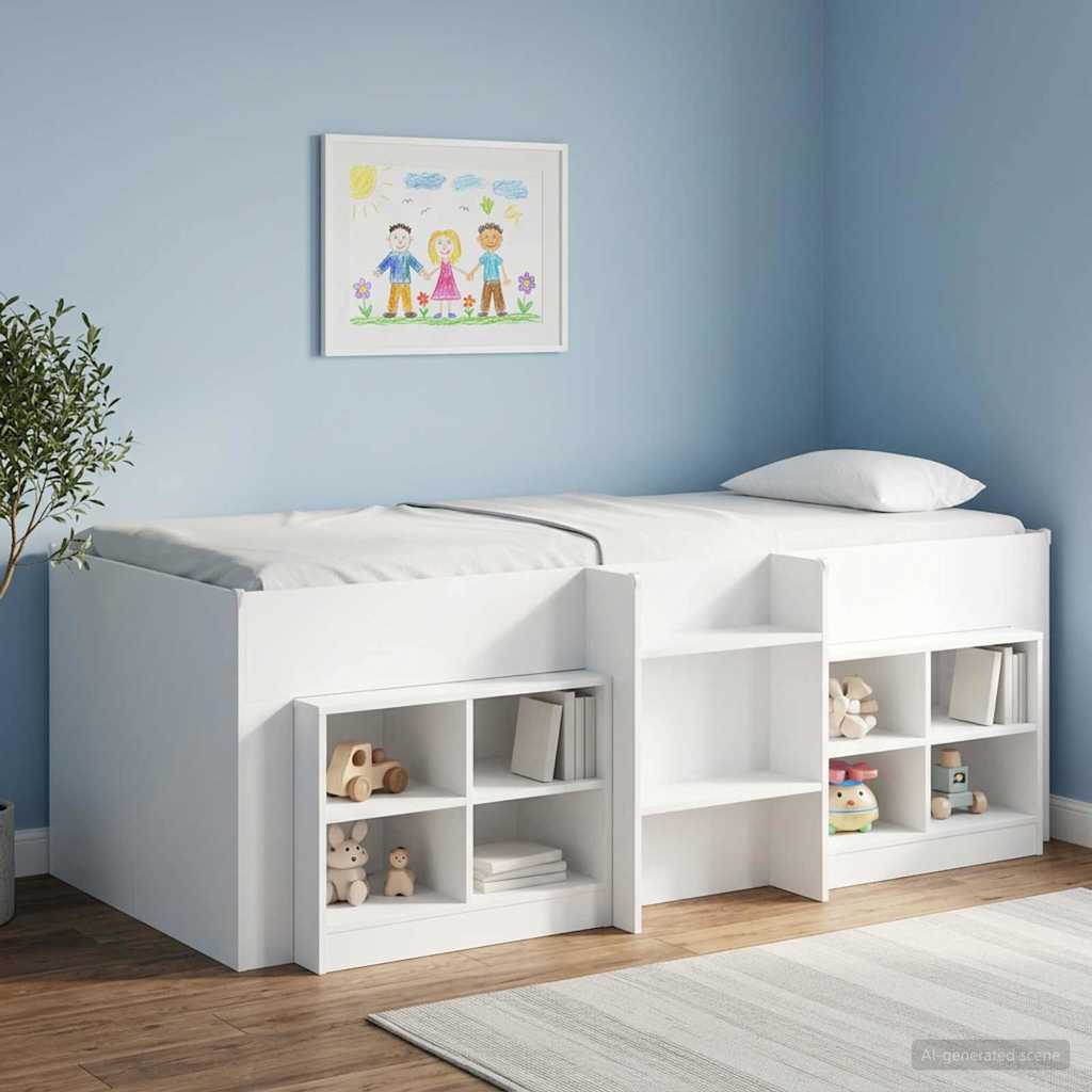 Sengeskab med hylde 2 pcs Hvid 66 x 33 x 48 cm Konstrueret træ