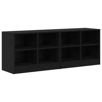Sengeskab 2 pcs Sort eg 66 x 33 x 48 cm Konstrueret træ