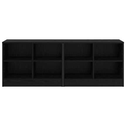 Sengeskab 2 pcs Sort eg 66 x 33 x 48 cm Konstrueret træ