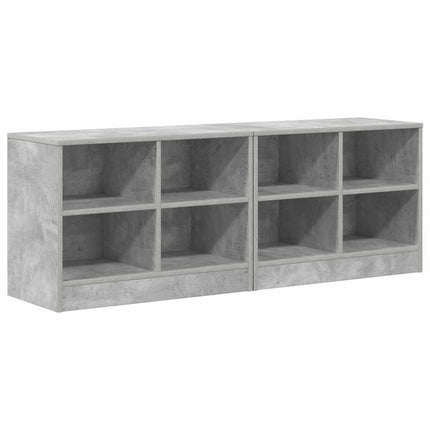 Sengeskab 2 pcs Betongrå 66 x 33 x 48 cm Konstrueret træ