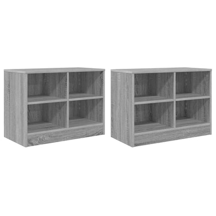 Sengeskab 2 pcs Grå Sonoma 66 x 33 x 48 cm Konstrueret træ