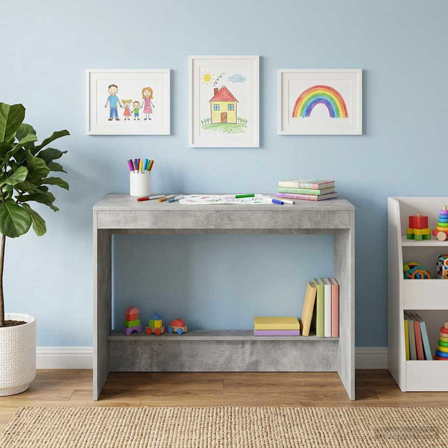 Sengebord Betongrå Konstrueret træ 100 x 45 x 75 cm