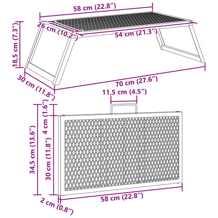 Foldbart Camping Grill Sort 58 x 31 x 2 cm Legeret Stål