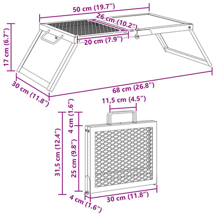 Foldbart Camping Grill Sort 31,5 x 26,5 x 4 cm Legeret Stål
