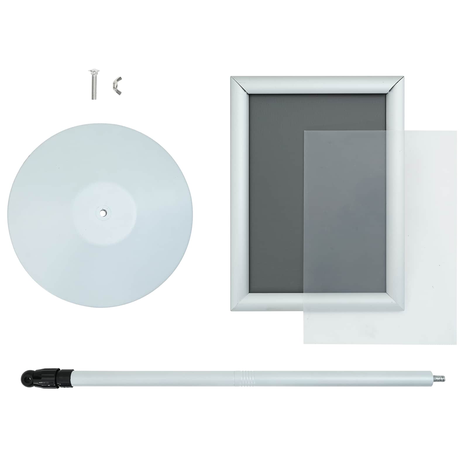 Pedestal Plakatstand Sølv 33 x 33 x 126 cm PVC og Stål