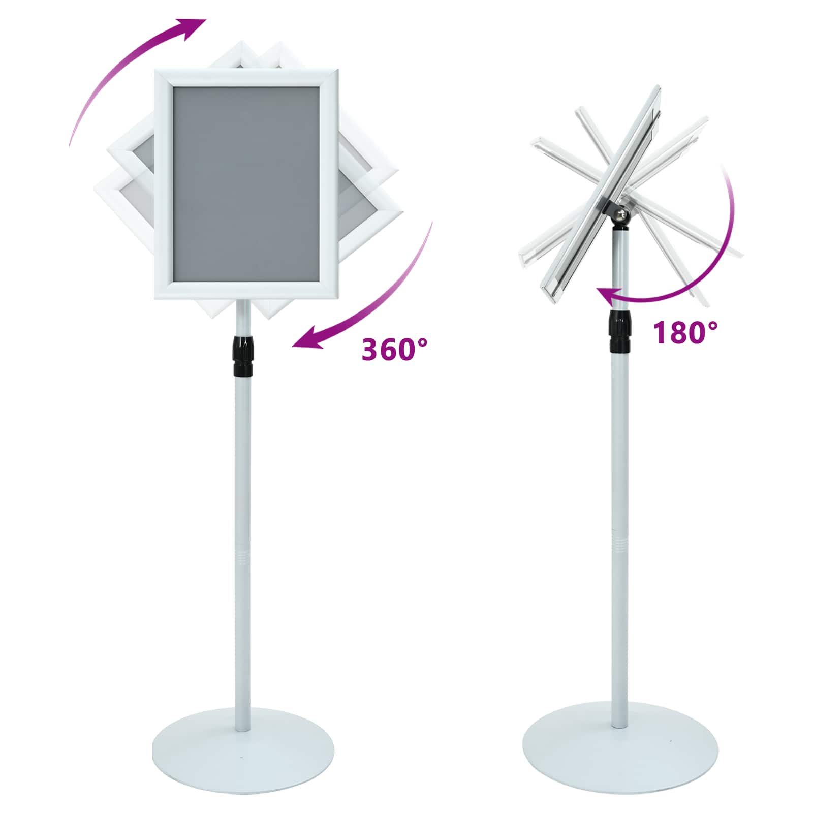 Pedestal Plakatstand Sølv 33 x 33 x 126 cm PVC og Stål