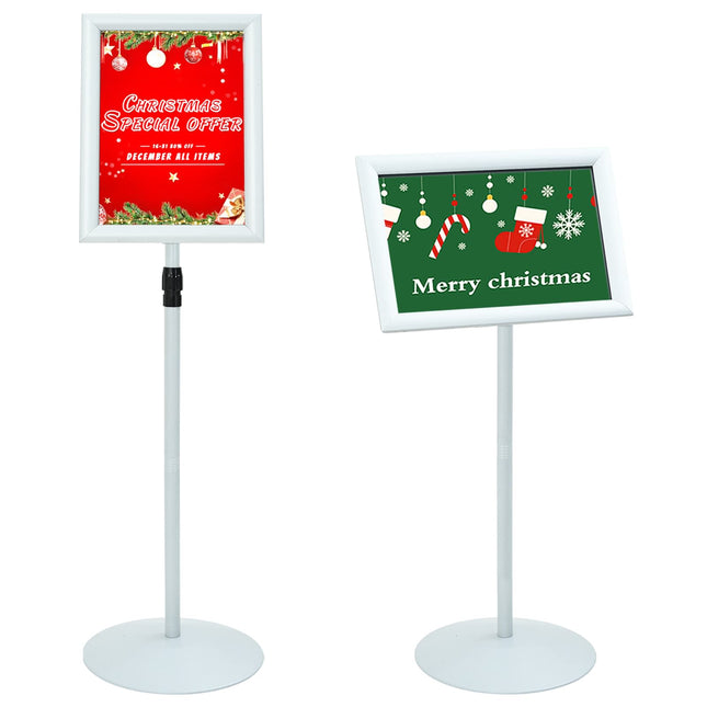 Pedestal Plakatstand Sølv 33 x 33 x 126 cm PVC og Stål
