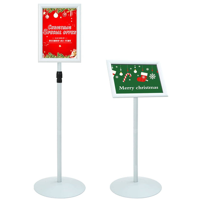 Pedestal Plakatstand Sølv 33 x 33 x 123 cm PVC og Stål