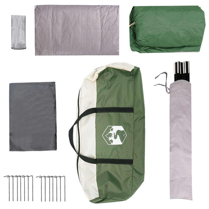 Familietelt med tag Grøn 320 x 210 x 180 cm Polyester
