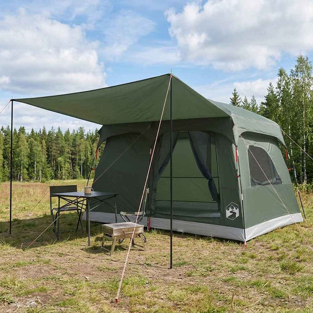 Familietelt 8-personers Army Grøn Polyester