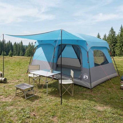 Familietelt med tag Blå 420 x 305 x 200 cm Polyester og Stål