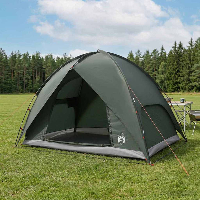 Camping telt med regnslag vandafvisende 4-personers Army Grøn