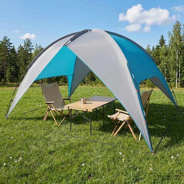 Camping telt med regnslag vandafvisende 4-personers Blå