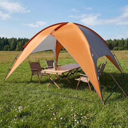 Camping telt med regnslag vandafvisende Kuppel Grå og orange