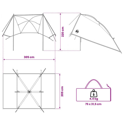 Bil Telt 308 x 215 x 220 cm Blå Polyester og Stål