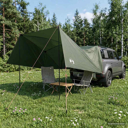 Bil Telt 308 x 215 x 220 cm Army Grøn Polyester og Stål