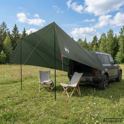 Fartøjs Markise Army grøn 518 x 580 x 215 cm Polyester og Stål