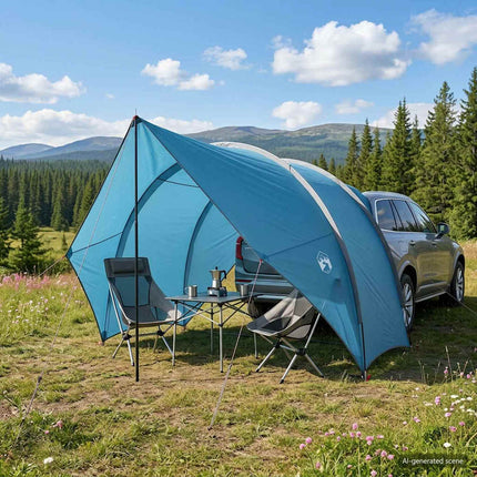 Tailgate awning vandafvisende 405 x 280 x 220 cm Blå