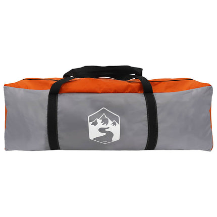 Hyttetelt med tag Grå og orange 8-personers Polyester og Stål
