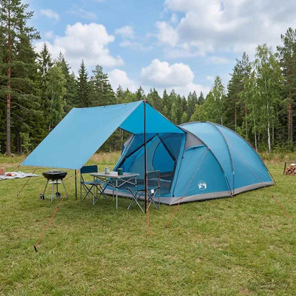 Hyttetelt med tag Blå 8-personers Polyester og Stål